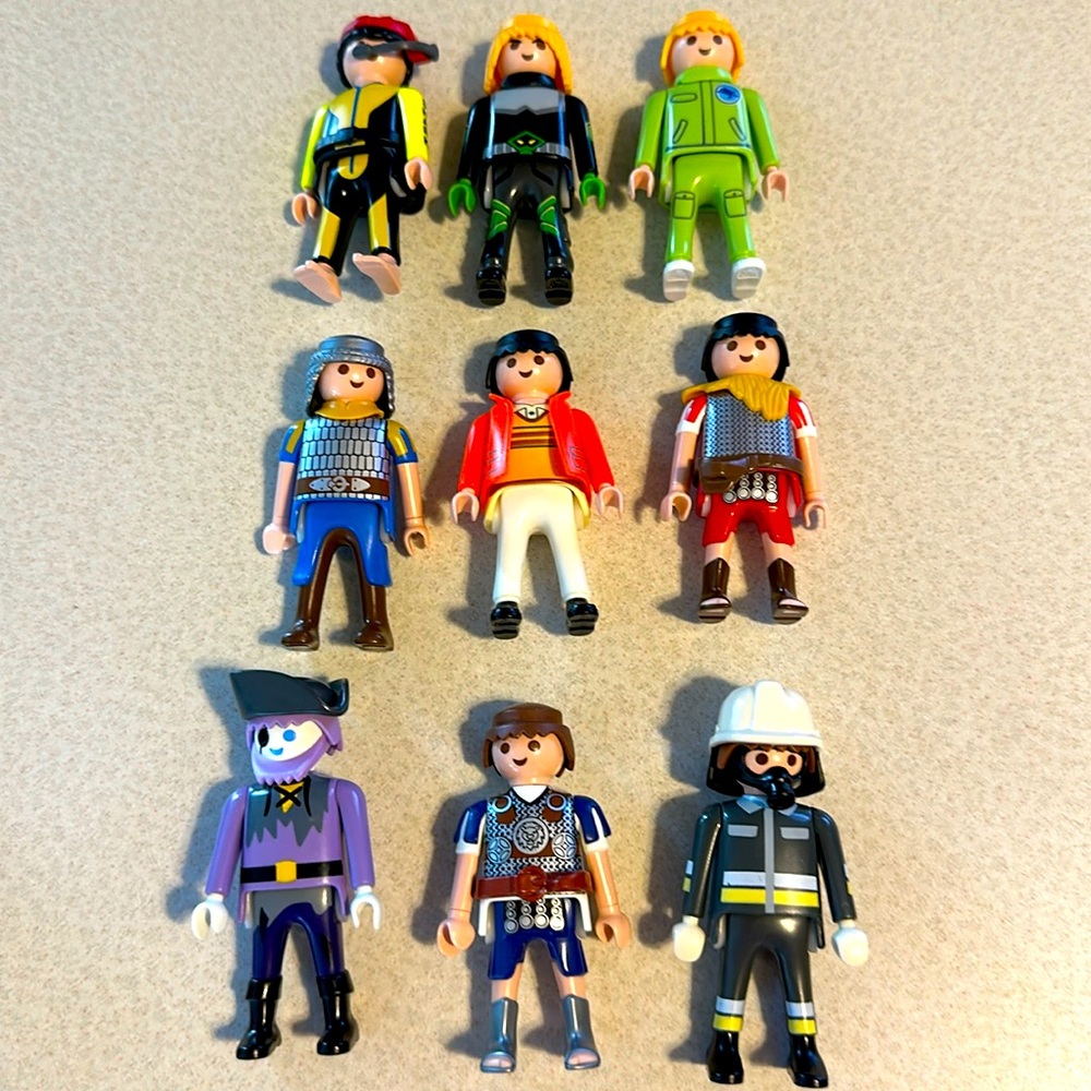 9 vintage Playmobile mini figured 3” group 1